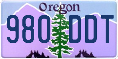 OR license plate 980DDT