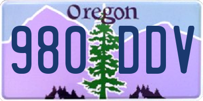 OR license plate 980DDV