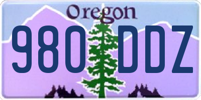 OR license plate 980DDZ