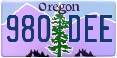 OR license plate 980DEE