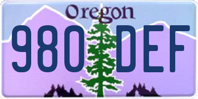 OR license plate 980DEF