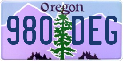 OR license plate 980DEG