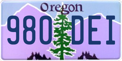 OR license plate 980DEI