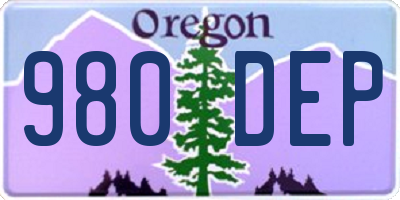 OR license plate 980DEP
