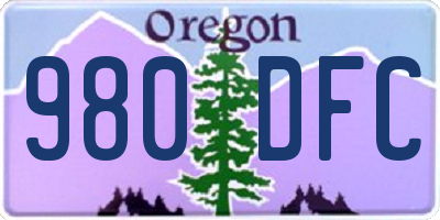 OR license plate 980DFC