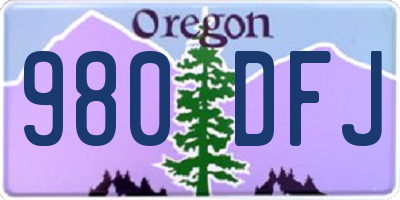 OR license plate 980DFJ