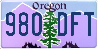 OR license plate 980DFT