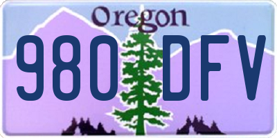 OR license plate 980DFV