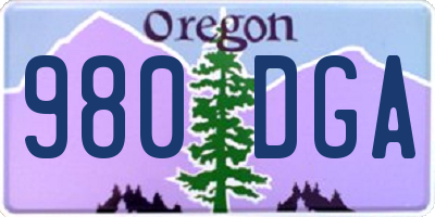 OR license plate 980DGA