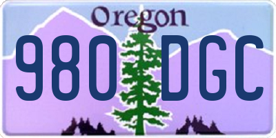 OR license plate 980DGC