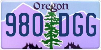 OR license plate 980DGG