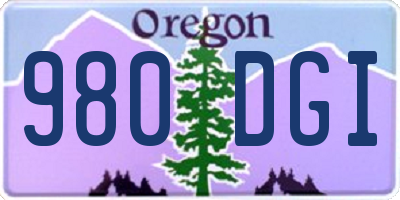 OR license plate 980DGI