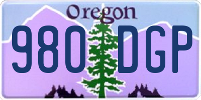 OR license plate 980DGP