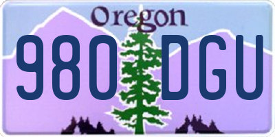 OR license plate 980DGU