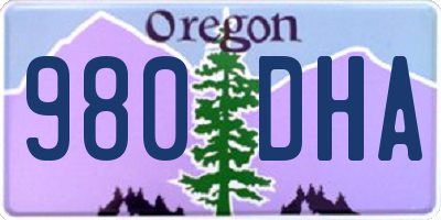 OR license plate 980DHA