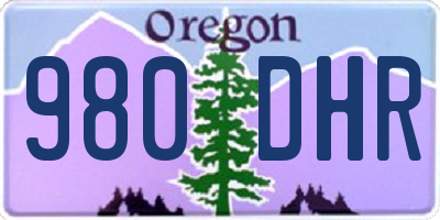 OR license plate 980DHR