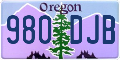 OR license plate 980DJB