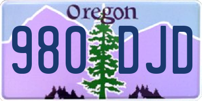 OR license plate 980DJD