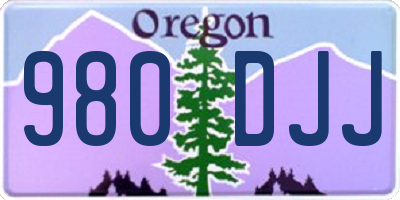 OR license plate 980DJJ