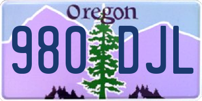 OR license plate 980DJL