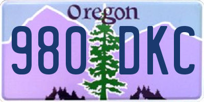 OR license plate 980DKC