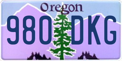 OR license plate 980DKG