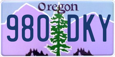 OR license plate 980DKY