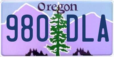 OR license plate 980DLA