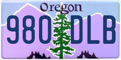 OR license plate 980DLB