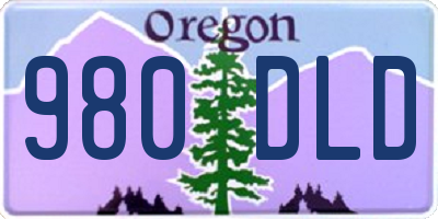 OR license plate 980DLD