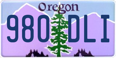 OR license plate 980DLI