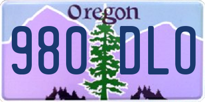 OR license plate 980DLO