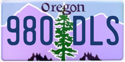 OR license plate 980DLS