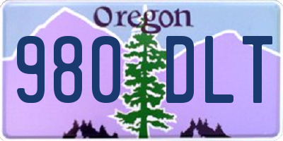 OR license plate 980DLT