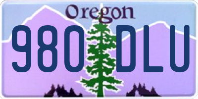OR license plate 980DLU