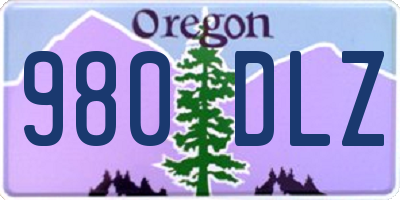 OR license plate 980DLZ