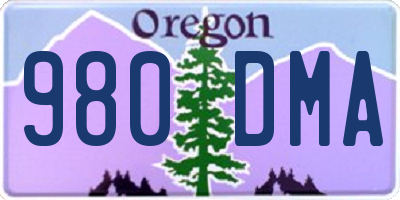 OR license plate 980DMA