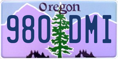 OR license plate 980DMI