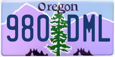 OR license plate 980DML