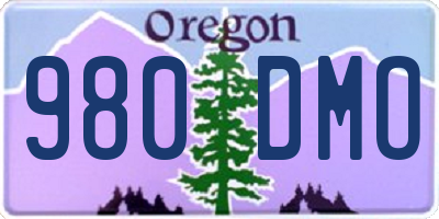 OR license plate 980DMO