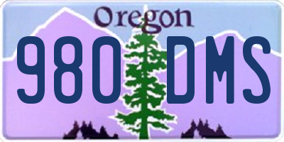 OR license plate 980DMS
