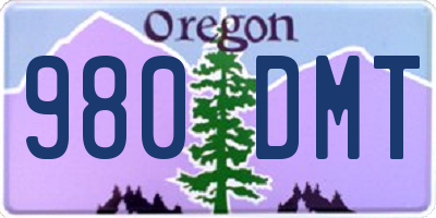 OR license plate 980DMT