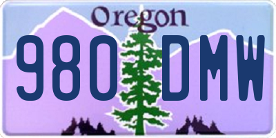 OR license plate 980DMW
