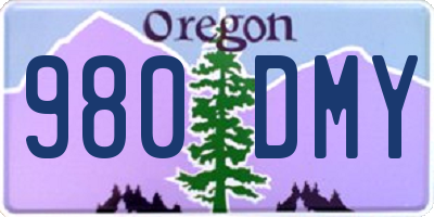 OR license plate 980DMY