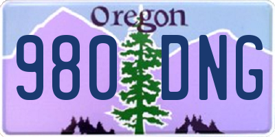OR license plate 980DNG