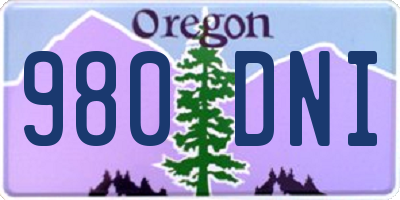 OR license plate 980DNI