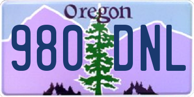 OR license plate 980DNL