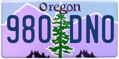OR license plate 980DNO