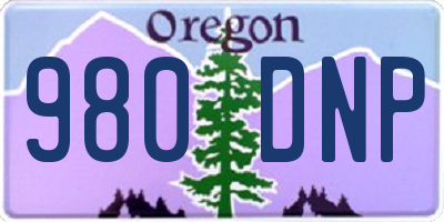 OR license plate 980DNP