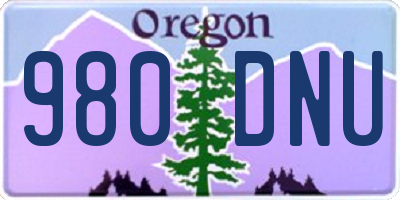 OR license plate 980DNU